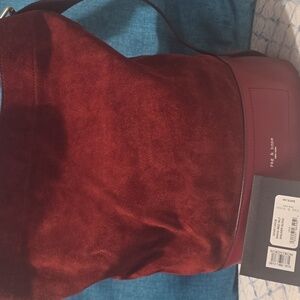 Rag & Bone Burgundy Suede Bucket Bag